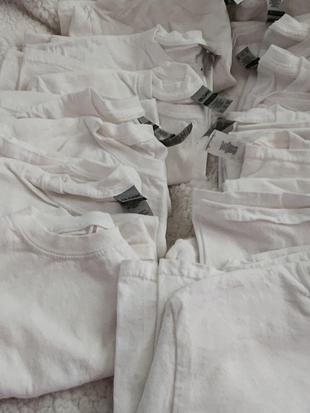 Gildan White Heavy Cotton T-Shirt with Black Tag Print 14